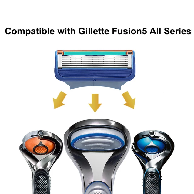 4pcs/lot Razor Blade For Men Face Care 5Layers Shaving Cassette Stainless Steel Safety Blades Suit For Gillettee Fusione 2