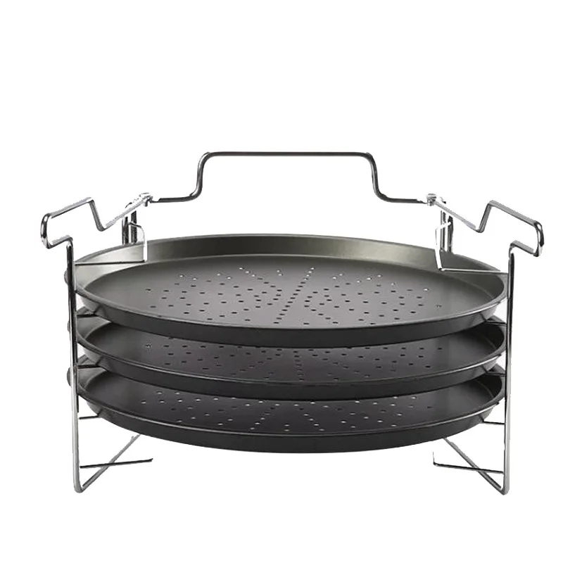 

12-Inch Perforated Pizza Plate Shelf Pizza Bakery Oven Mould Set