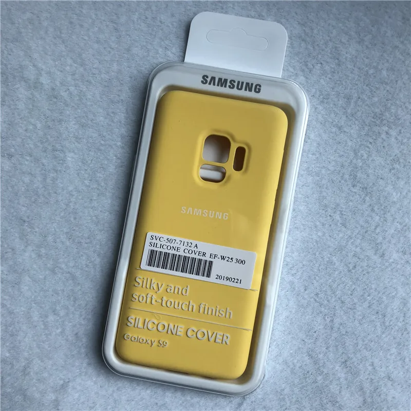 yellow Чехол для samsung Galaxy S9 Plus, шелковистый мягкий на ощупь жидкий силиконовый стильный чехол для Galaxy S9 S9+ Plus, полная защита - Цвет: yellow