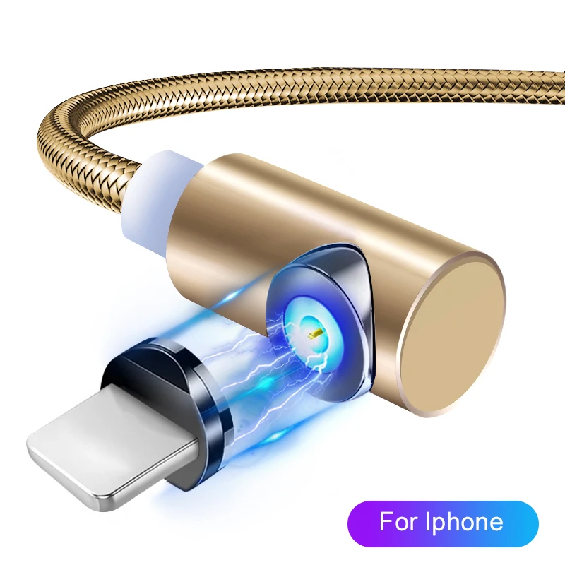 Магнитный USB кабель для iPhone 11 Pro Micro usb type C Кабель-адаптер зарядное устройство Быстрая зарядка кабель для samsung Xiaomi LG телефонный шнур - Цвет: For iphone Gold