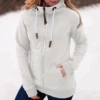 2022 Women Solid Color Hoodies Zipper Pocket Sweatshirt Long Sleeve Warm Soft Coat Women's Clothing женская куртка femme veste ► Photo 3/6