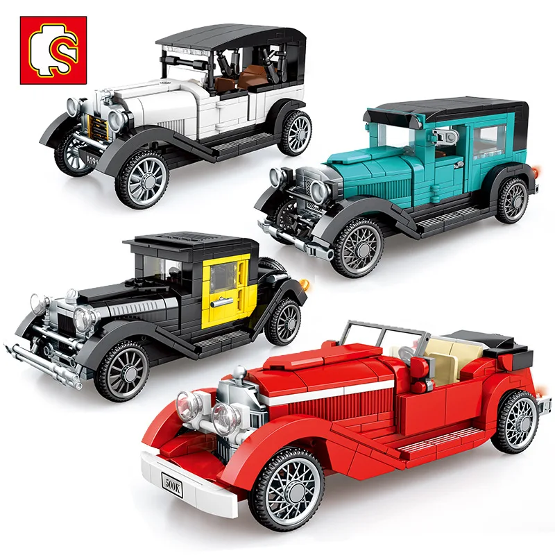 

Sembo Blocks Classic Vintage Car Model Building Blocks World Famous Car Bricks City Technic Vehicle Model Toys for Boys Gifts