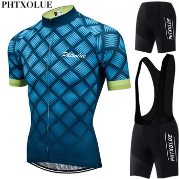 

Phtxolue Summer Short Sleeve Men Cycling Clothing Breathable Bike Jerseys Set Mountain Bicycle Wear Maillot Ropa Ciclismo