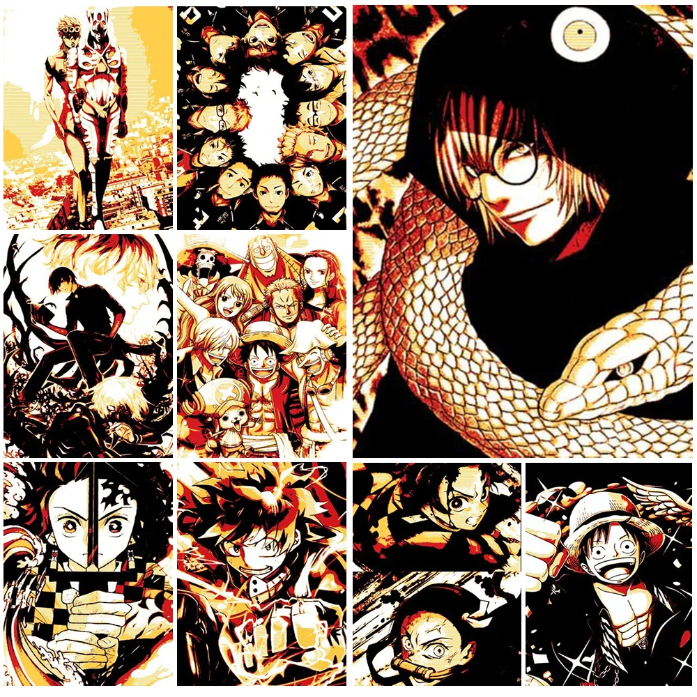 

Popular Japanese Anime Characters Wall Art Canvas Painting Wall Pictures For Living Room Posters Prints Home Decor Unframed