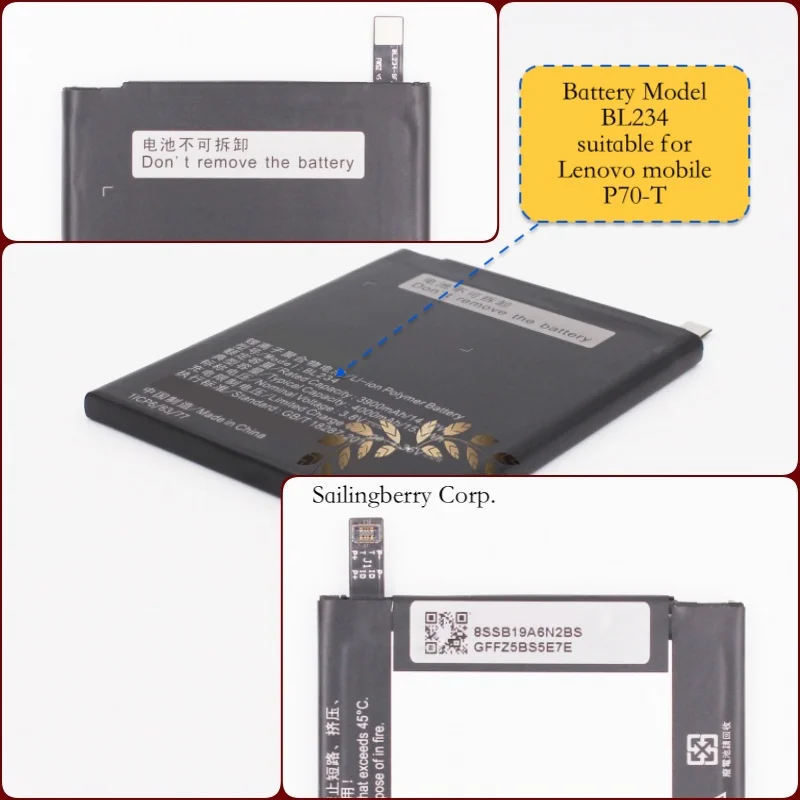 

Battery suitable for Lenovo-mobile P70-T with battery model BL234