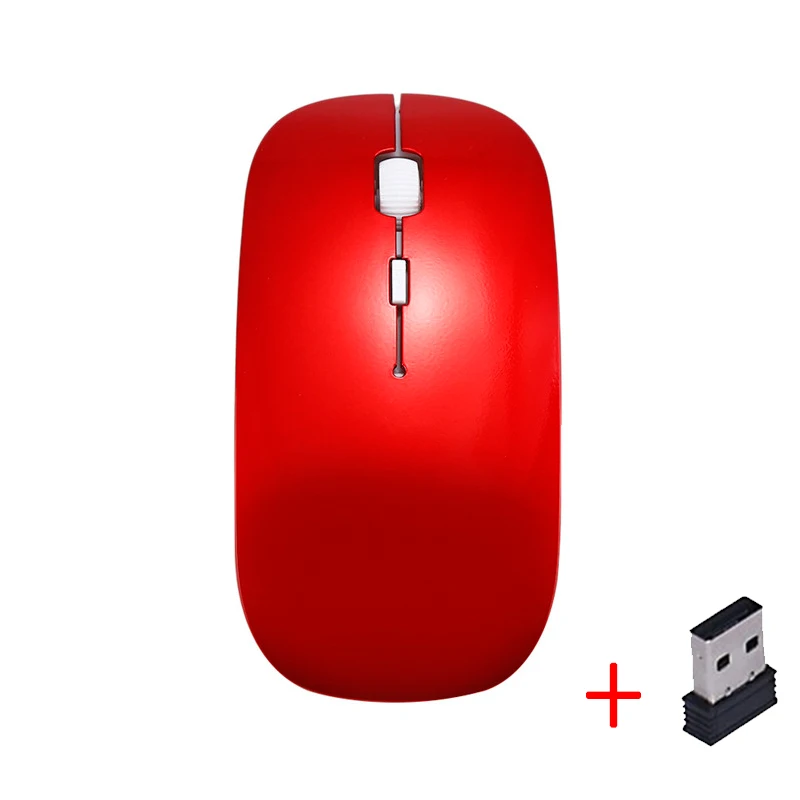 4 2,4 ГГц Беспроводная оптическая мышь 4 клавиши компьютерные мыши USB 2,0 эргономичный дизайн Ультра тонкая модная мышь красный синий зеленый черный - Цвет: 4