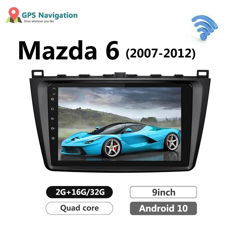 

Android 10.0 2 din For Mazda 6 2 GH 2007 - 2012 Car Radio Multimedia Video Player Navigation GPS BT Touch Screen No 2Din dvd