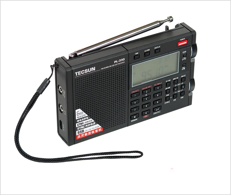 Tecsun 오리지널 PL-330 라디오 리시버, FM, MW, SW, LW, 모든 밴드 휴대용 라디오 FM + BL-5C 배터리