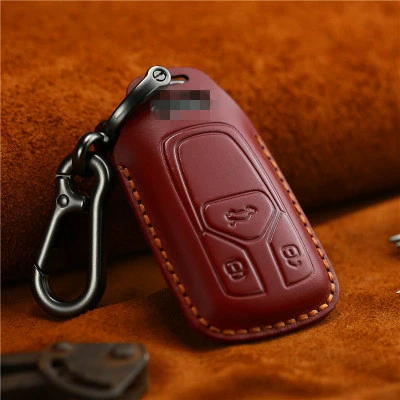 Натуральная кожа чехол для ключей бумажник мужское кольцо чехол держатель рюкзак с множеством отделений Сумочка с кармашками кошелек для ключей кошелек Обёрточная бумага для - Цвет: for Audi2
