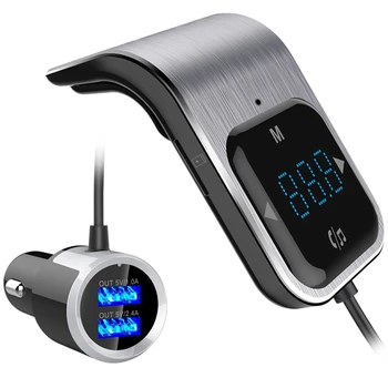

Car Led Digital Display Player Bc39 Wireless In-Car Bluetooth Fm Transmitter Dual USB Charger Input Tf Card M27