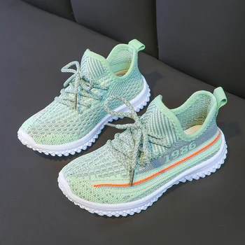 

2020 New Children Girls Casual School Shoes Black Gym Shoes for Boys Brand Child Designer Sneakers Knitted Breathable Kids Shoes