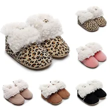 Обувь для малышей ботинки для новорожденных девочек и мальчиков зимняя теплая кашемировая плюшевая зимняя обувь теплые ботинки с леопардовым принтом ботиночки