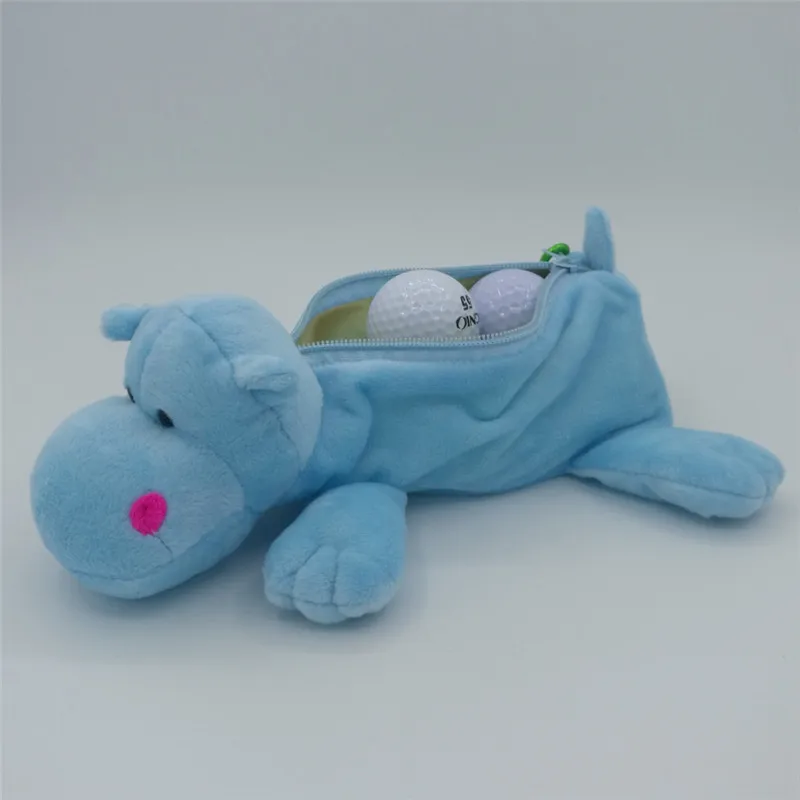 hippo 02 Многофункциональные маленькие сумки для гольфа, футболки для гольфа, маркеры для ключей, забавные мультяшные животные, на молнии, сумки для гольфа, можно упаковать 5-7 шаров - Цвет: hippo 02