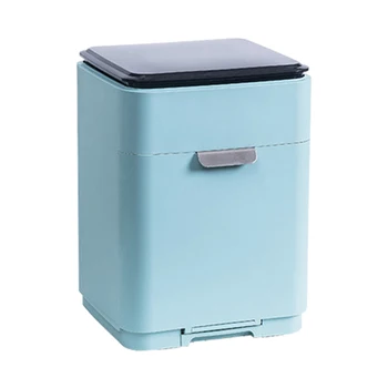 

Multilayer Tableware Drain Storage Box Kitchen Utensils Drying Container With Cover And Drainboard - Light Blue/Dark Blue/Grey