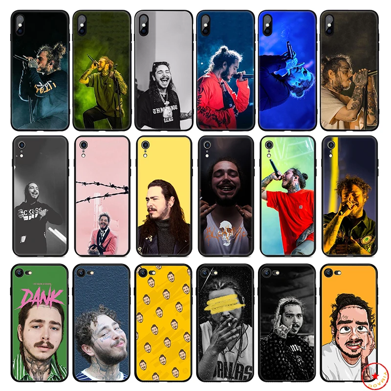 Мягкий силиконовый чехол для телефона Post Malone iPhone 11 Pro Xs Max X или 10 8 7 6S Plus 5 5S SE Xr 6 7Plus |