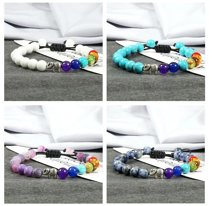 Bracelet Pierre de lave - Perles 8mm Cordon ajustable