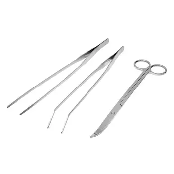 

Aquarium clamp forceps Curved Straight Tweezers of Steel Terrarium Living Plants