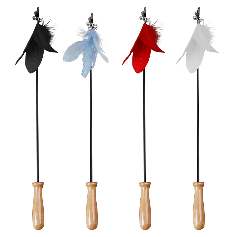 

Retractable Cat Toys Make A Cat Stick Feather Interactive Feather Teaser Wand Toy Catcher For Cats