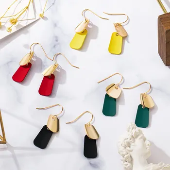 

X&P New Acrylic Dangle Drop Korean Earrings For Women Statement Geometric Gold Women Earrings 2020 Wedding Fashion Jewelry