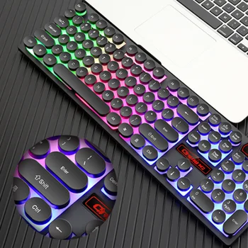 

Punk Retro 104 Keys USB Wired Mechanical Feeling Backlight Gaming Keyboard for Desktop Laptop