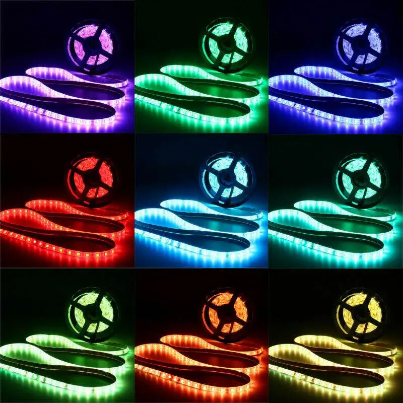 #cheap 5 meter 300Leds Non waterproof RGB Led Strip Light 2835 DC12V 60Leds M Flexible Lighting Ribbon Tape 16 20 Color Strip