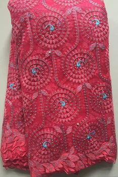 

New Designs African French Lace Fabric High Quality Nigeria French Net Lace 2020 With Stones and Beaded For Women ELL2845