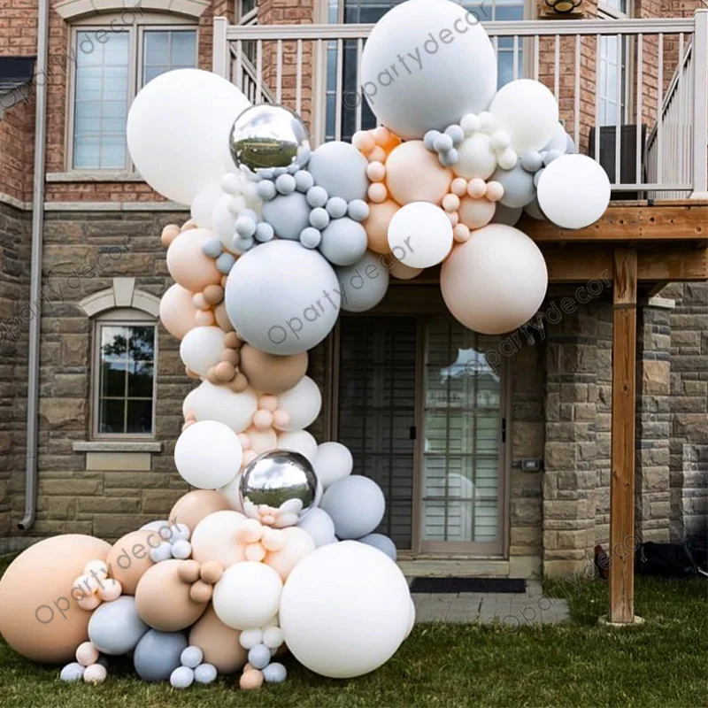 

186Pcs Wedding Birthday Party Decorations Balloon Arch Round Silver Rose Gold Foil Balloons For Baby Shower Supplies Home Decor