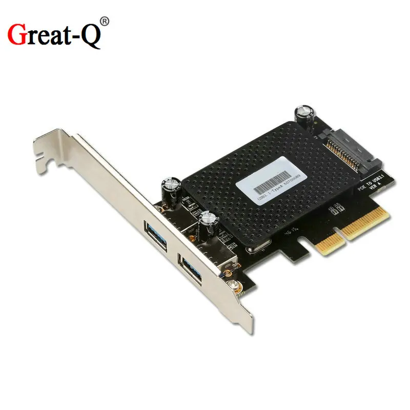 2 порта USB 3 1 PCI экспресс карта PCIe Райзер pci e 4x к usb3.1 Type A адаптер сверхскоростной 10