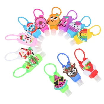 

30ML Embossed Cute Colored Cartoon Shape Silicone Mini Hand Sanitizer Disposable No Clean Detachable Cover Travel Portable