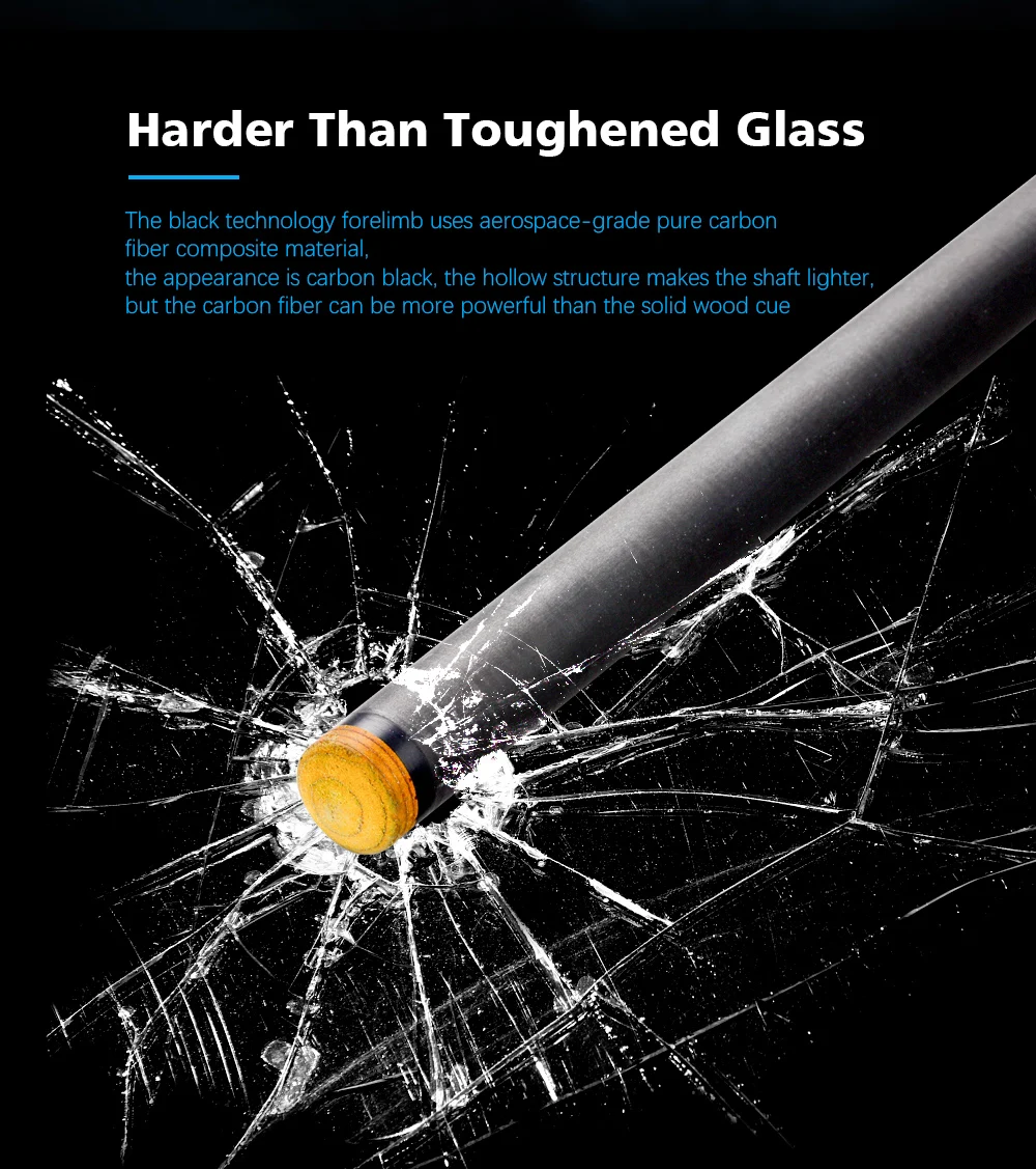 LING LI TE LLT 58-Inch Segmented Matte Glass Fiber Graphite Composite Billiard Cue Billiard Cue 4 Colors, 18-21 Ounces 