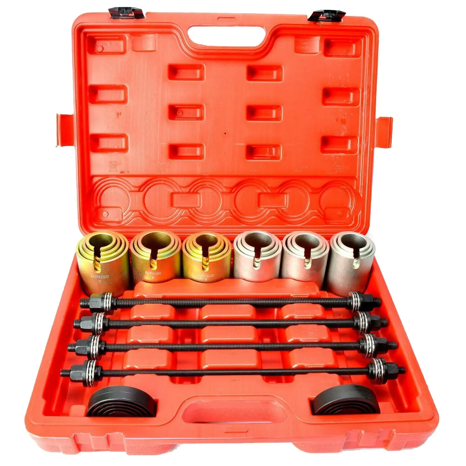 

26Pc Universal Press Sleeves 4 Pulling Spindles Engine Garage Bear Bearing Bushes Removal Install Tool Kit for Most Cars