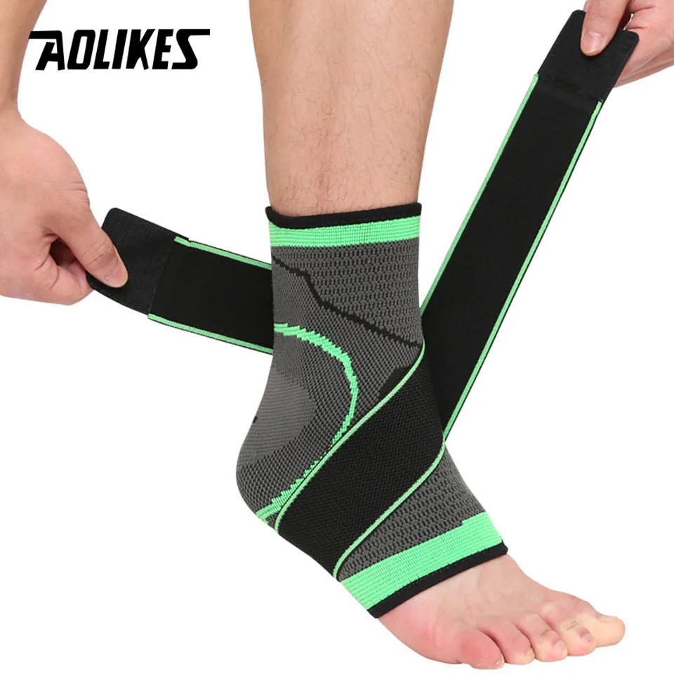 AOLIKES 1 PC Sports Ankle Brace Compression Strap Sleeves Support 3D Weave Elastic Bandage Foot Protective Gear Gym Fitness 3