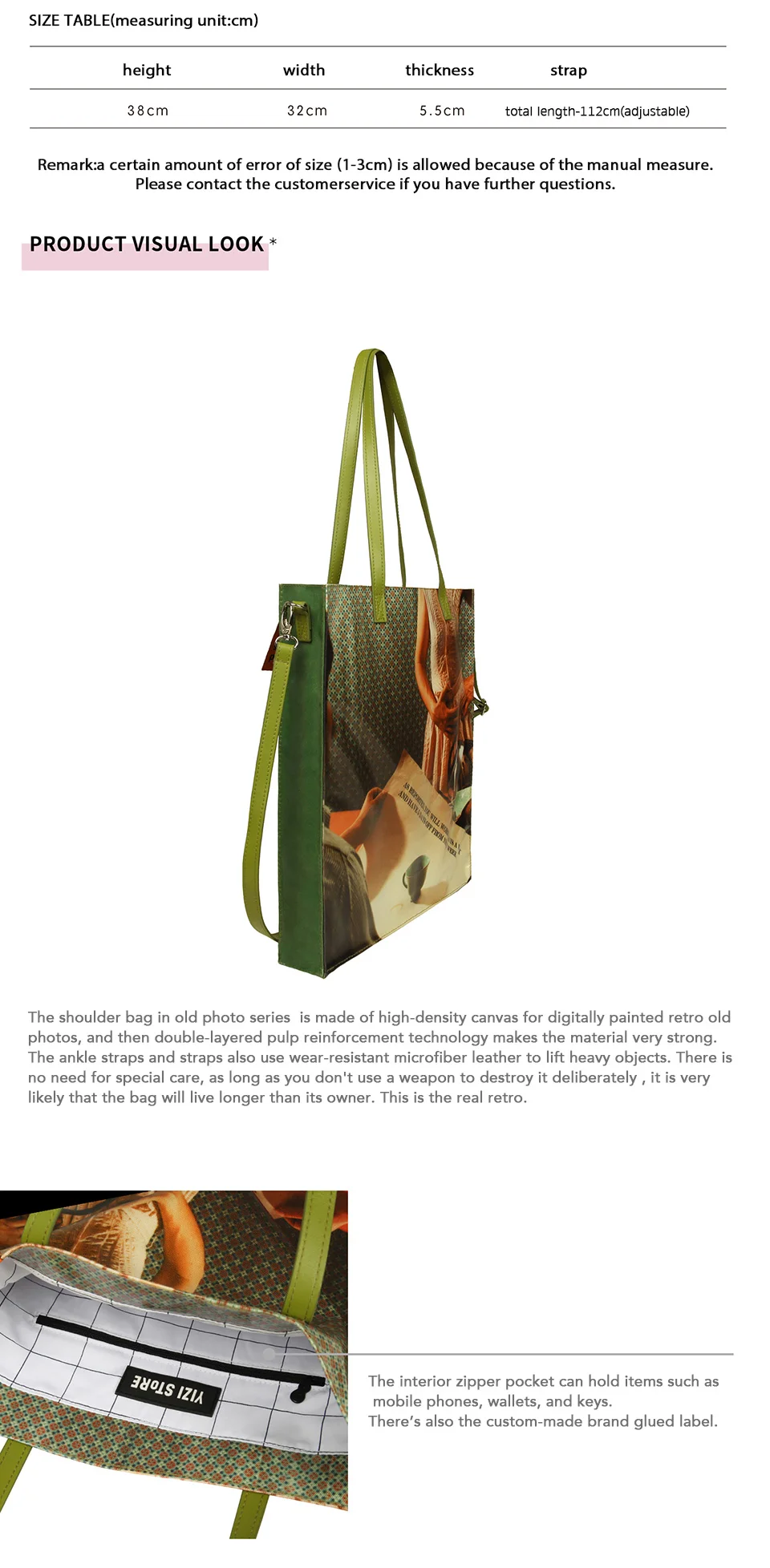 YIZISTORE Оригинальные Водонепроницаемые винтажные сумки на плечо креативные ретро сумки через плечо для девочек в старой серии фото(Fun kik