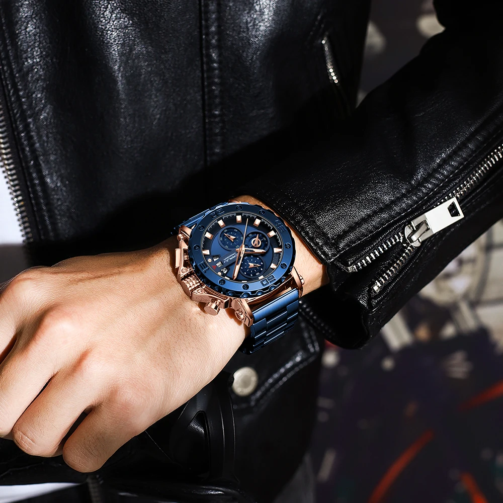 Crrju Relógio Masculino Novo 2023 Cronógrafo à Prova Dbig Água Grande Dial Relógios de Pulso de Aço Inoxidável Mostrador Luminoso com Data Relógio Masculino - Image 5