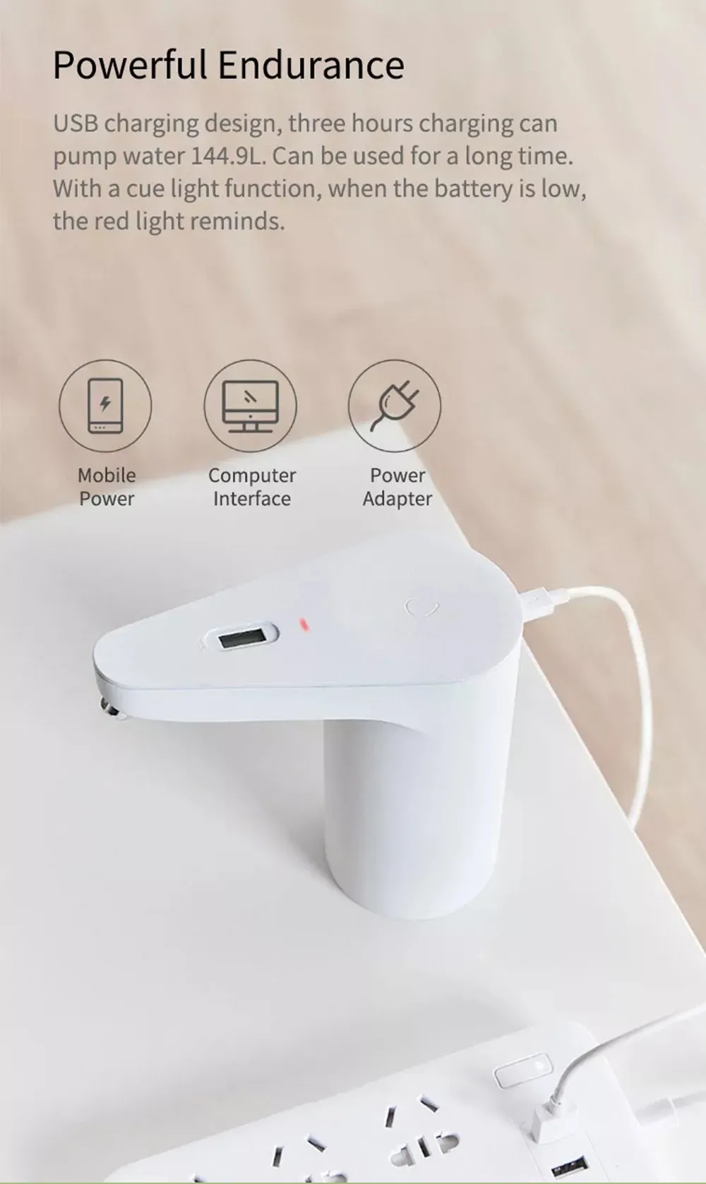 TDS Water Quality Rapid Effluent Automatic Supply Water Pump from Xiaomi youpin