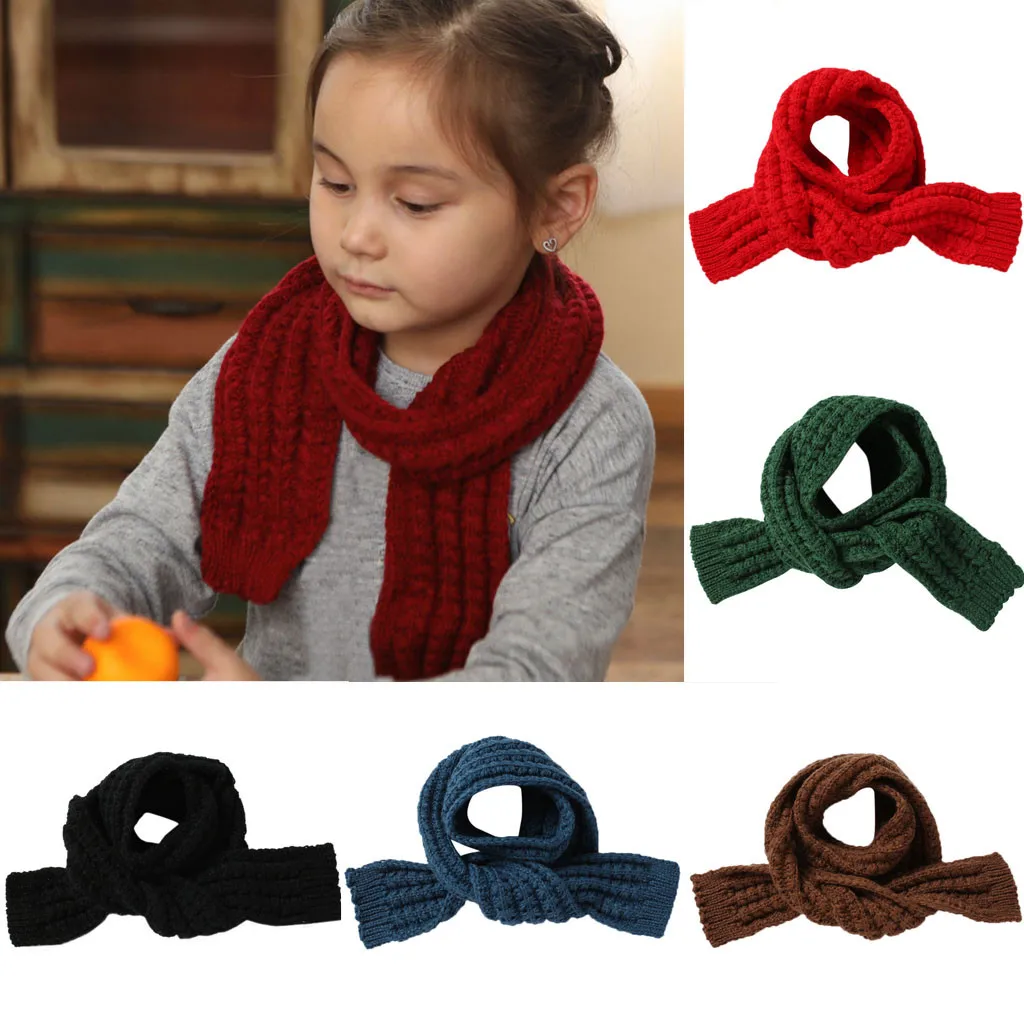 Toddler Baby Scarf Solid Fashion Muffler Girl Kerchief Stretch Infant Scarves