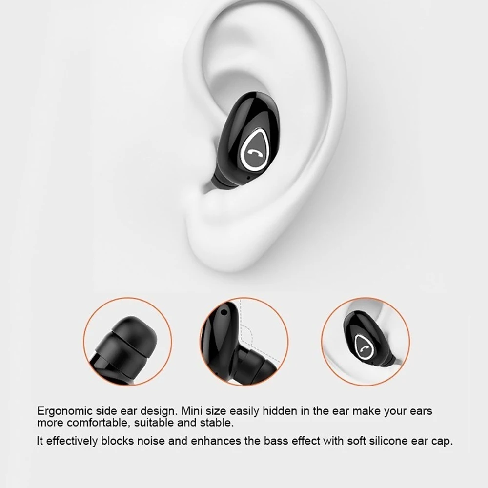 VTIN XW063 Wireless Earphones In Ear Bluetooth Earphone Handsfree Single Mini Invisible Earbud With Microphone For Driver Phone PK Xiami Earphone Bluedio Sony (6)