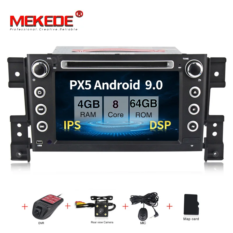 HD 2DIN DSP ips Android 9,0 4G Автомобильный gps 2 DIN dvd-плеер для SUZUKI GRAND VITARA 2007-2013 gps Радио стерео экран навигация - Цвет: CAR DVD DVR