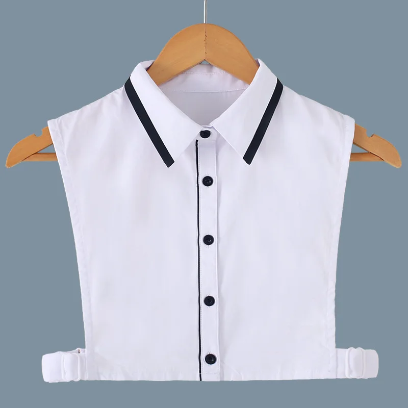 

White Womens Fake Collar Shirt Ladies False Collars Woman Embroidered Detachable Collar For Women Half Shirt Detachable Blouse