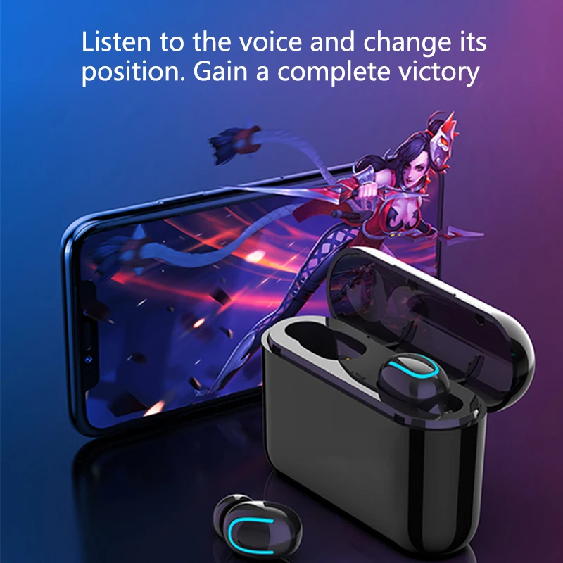 TWS беспроводные наушники Bluetooth 5,0 гарнитура с шумоподавлением HD стерео мини-наушники с длительным временем ожидания с зарядным устройством 2600 мАч