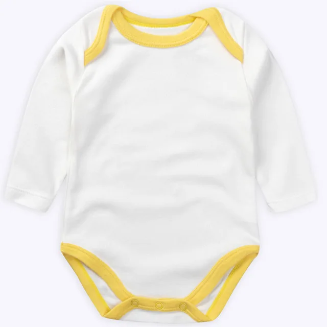 2021 Baby Ropa Bebe Newborn Girl Long Sleeve Rompers Clothes Bodysuits Kids New 3-24M Boys Infant Cotton Summer Body Pure Color Yellow B