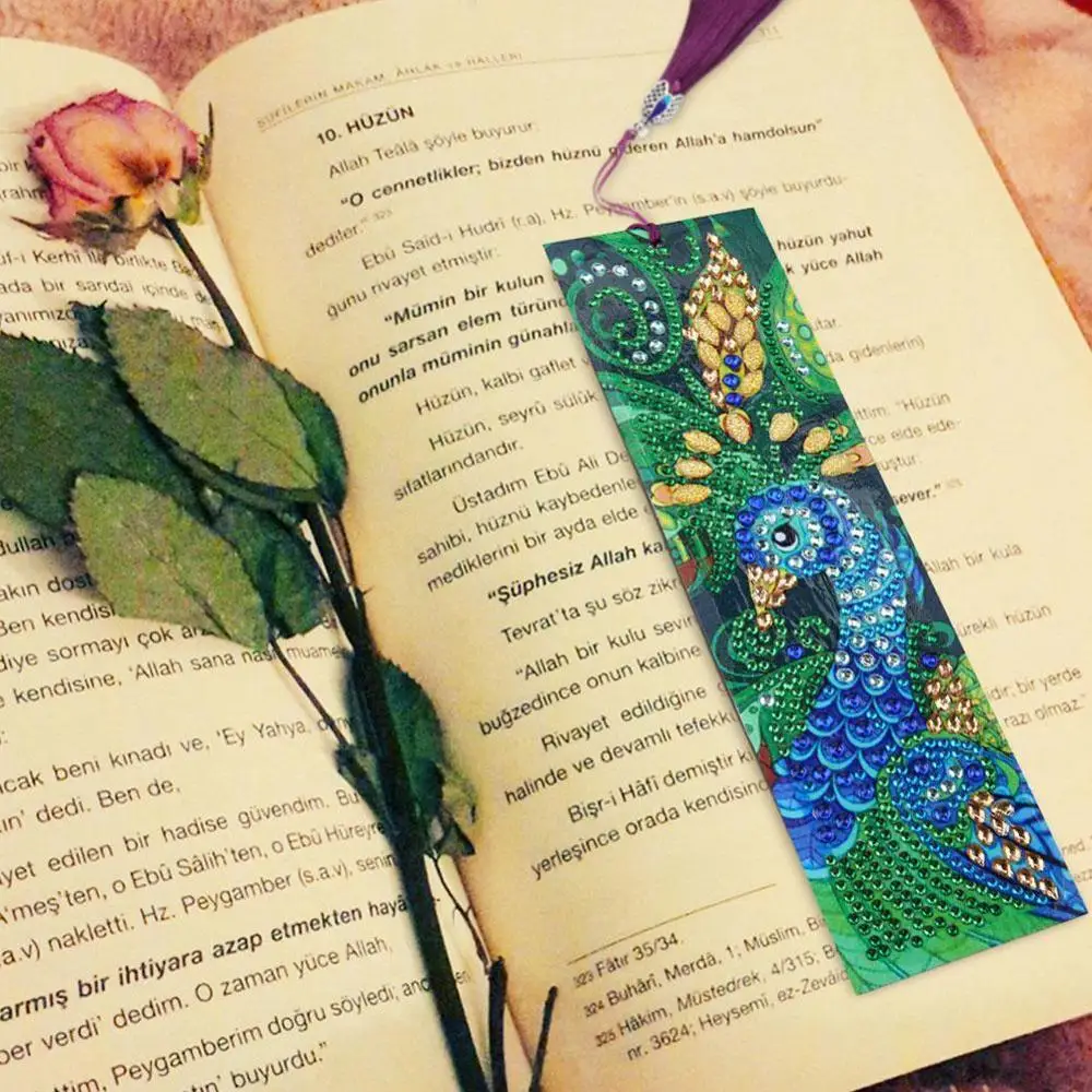 5D DIY алмазная живопись кожа Закладка с кисточкой книжные знаки особой формы Алмазная вышивка DIY ремесло