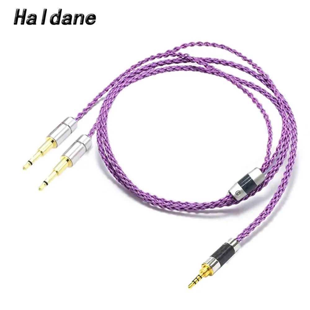 Haldane HIFI 8Core Silver Plated Headphone Replacement Upgrade Cable for OPPO PM 1 PM 2 HE1000 400S 560 Headphones purple