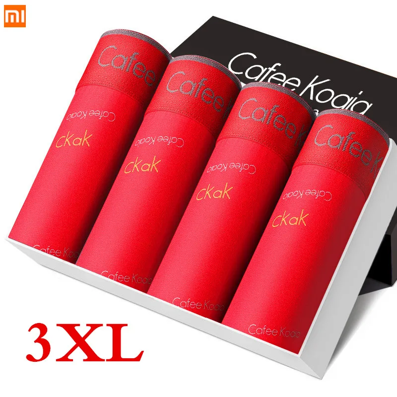 4 шт., Xiaomi Ck, фирменное Мужское нижнее белье, трусы, Модальные, внутренние, антибиотики, Осенние, зимние кальсоны, удобные, дышащие, мужские трусы - Цвет: D-3XL