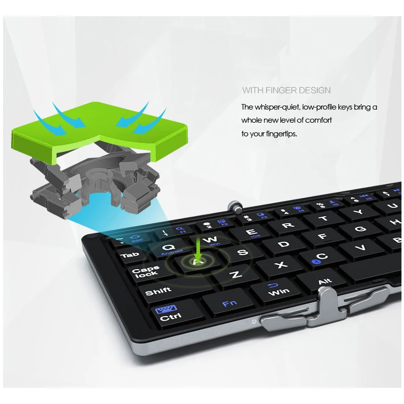  B.O.W Portable Folding Bluetooth Keyboard Pocket size Folded Wireless mini and slim Keyboard for An