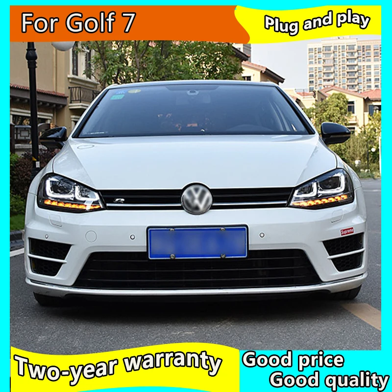 Автомобильный Стайлинг для VW Golf 7 фары Golf7 светодиодный налобный фонарь GTI дизайн DRL Hid головной фонарь Ангел глаз биксеноновый луч аксессуары