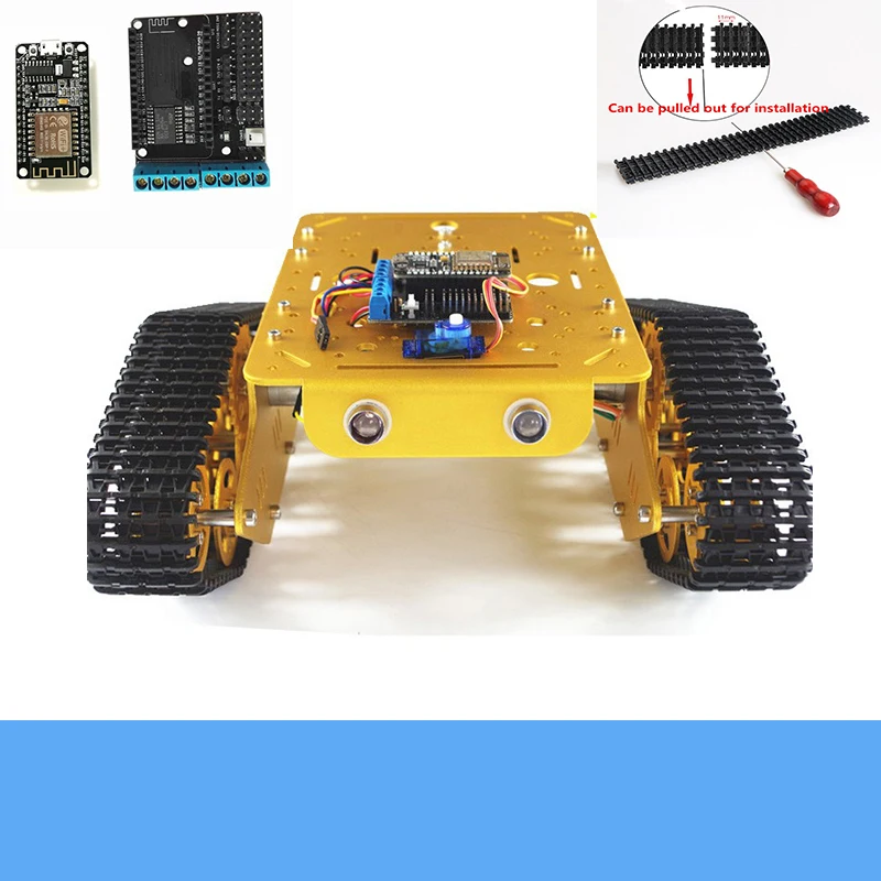 Wireless Wifi Control Metal RC Tank Chassis Kit T300 Smart Crawler Robot With NodeMCU Controller Kit DC Motor DIY For Arduino