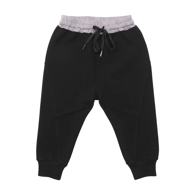 Штаны для мальчиков детская осенне-зимняя одежда однотонные детские штаны-шаровары для маленьких мальчиков размеры от 90 до 130 см, черный, красный, серый