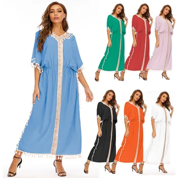 

laowuclothing OWLPRINCESS New Embroidered Ribbon Tassels Robe Dress