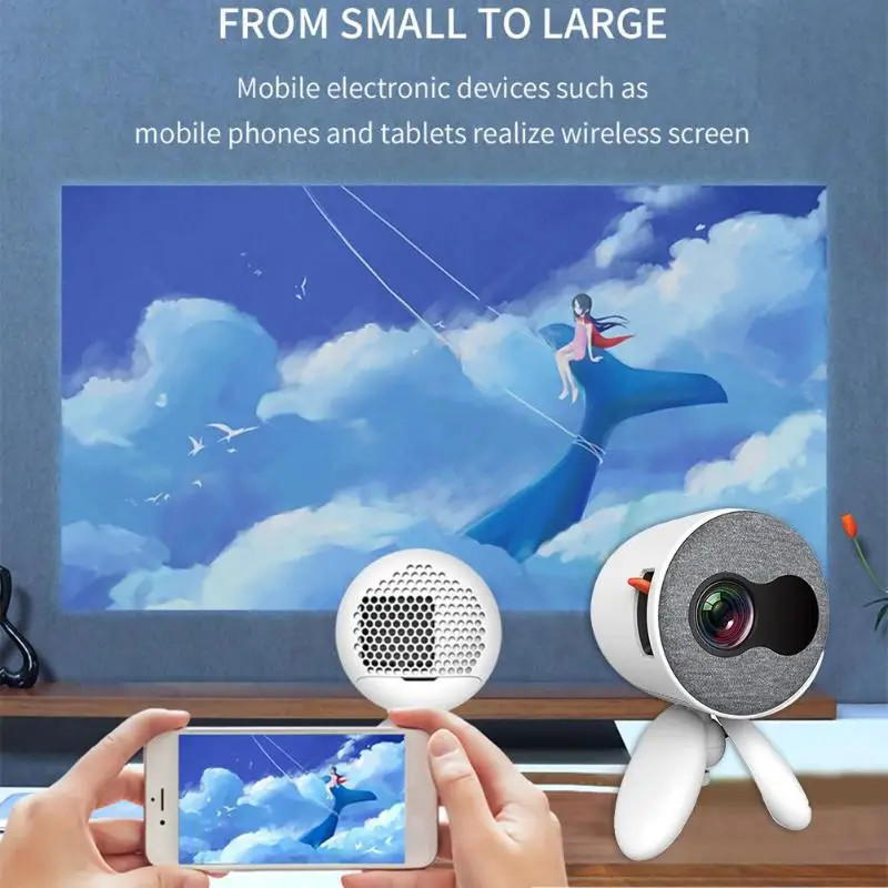 YG220 Мини милый проектор 480x272 пикселей 1080P HDMI USB видео плеер проектор